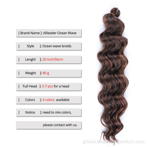 China 20Inches Ocean Wave Synthetic Crochet Braids Hair Extensions Manufactory